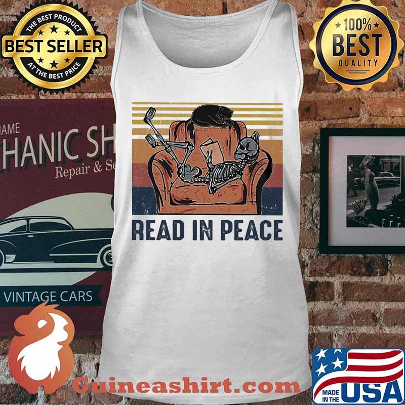 Skeleton Cat Read in peace vintage retro s Tank top