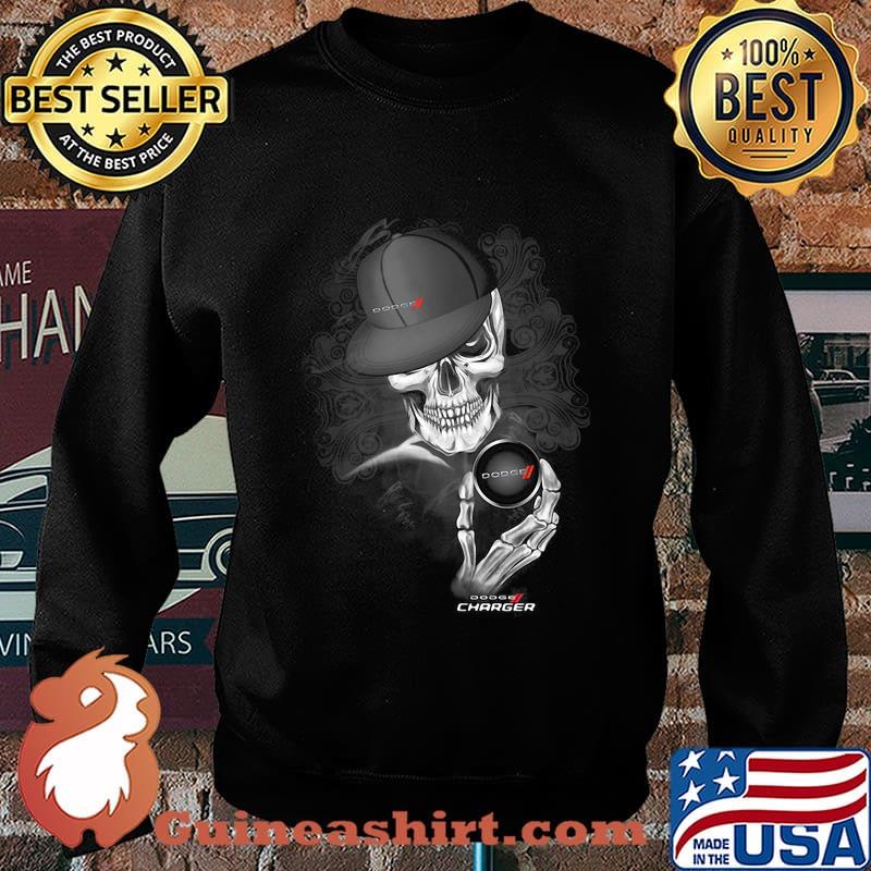 Skeleton holding dodge charger logo s Sweater