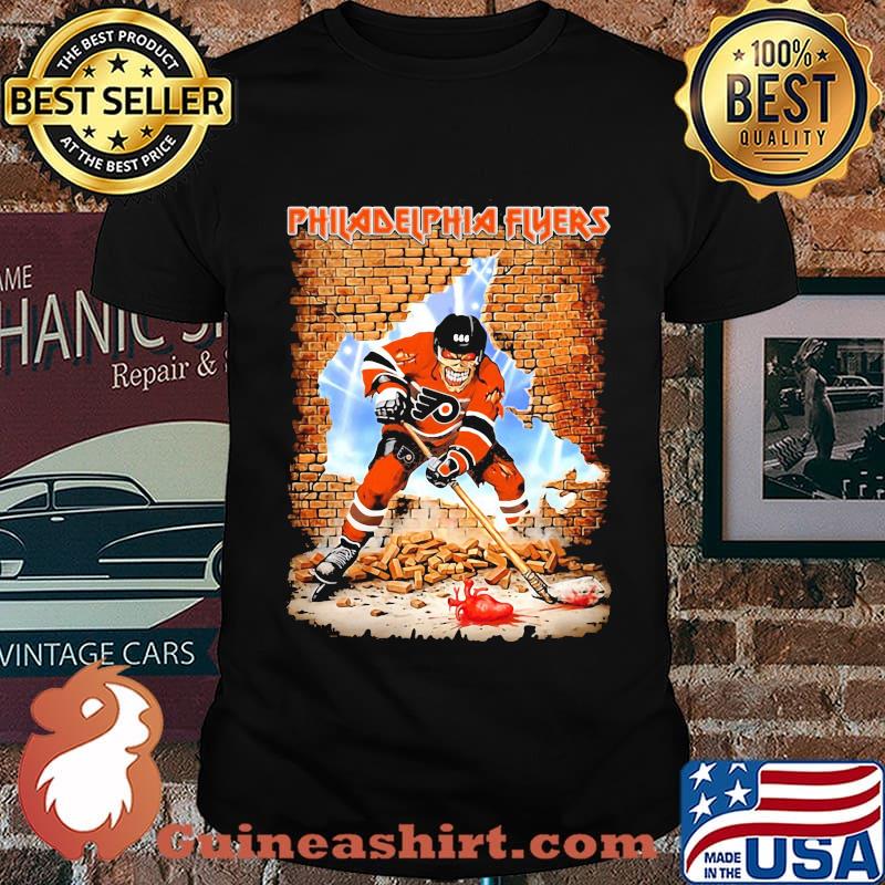 Skeleton philadelphia flyers player hockey wall shirt