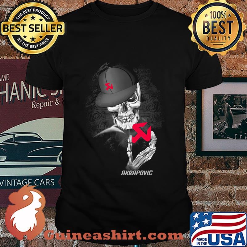 Skeleton skull akrapovic logo shirt