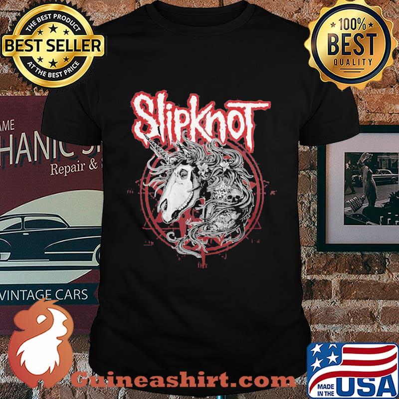 Skeleton unicorn slipknot band shirt