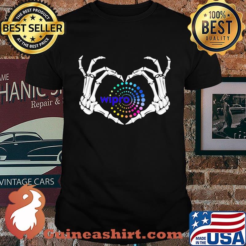 Skeleton wipro logo heart shirt