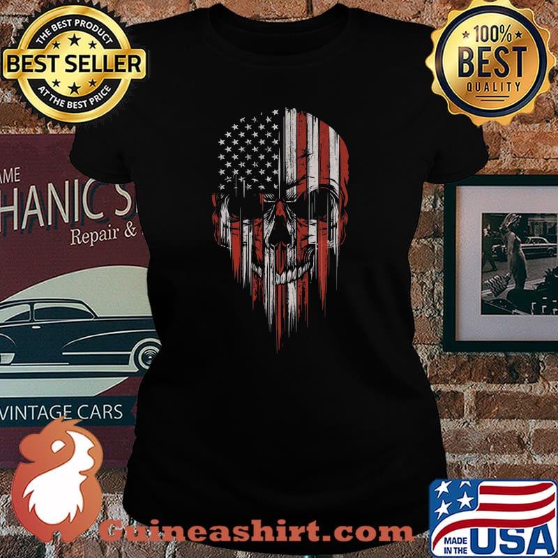 Skull american flag independence day s Laides tee