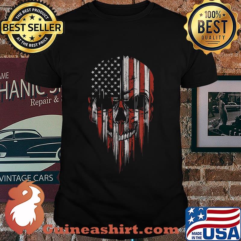 Skull american flag independence day shirt