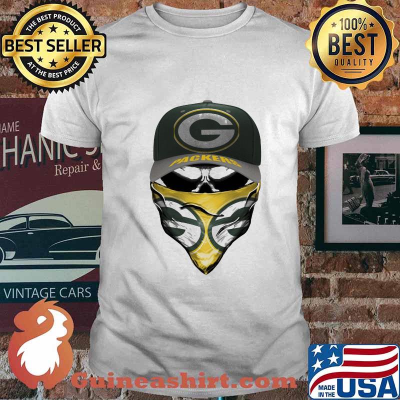 Skull mask green bay packers logo shirt
