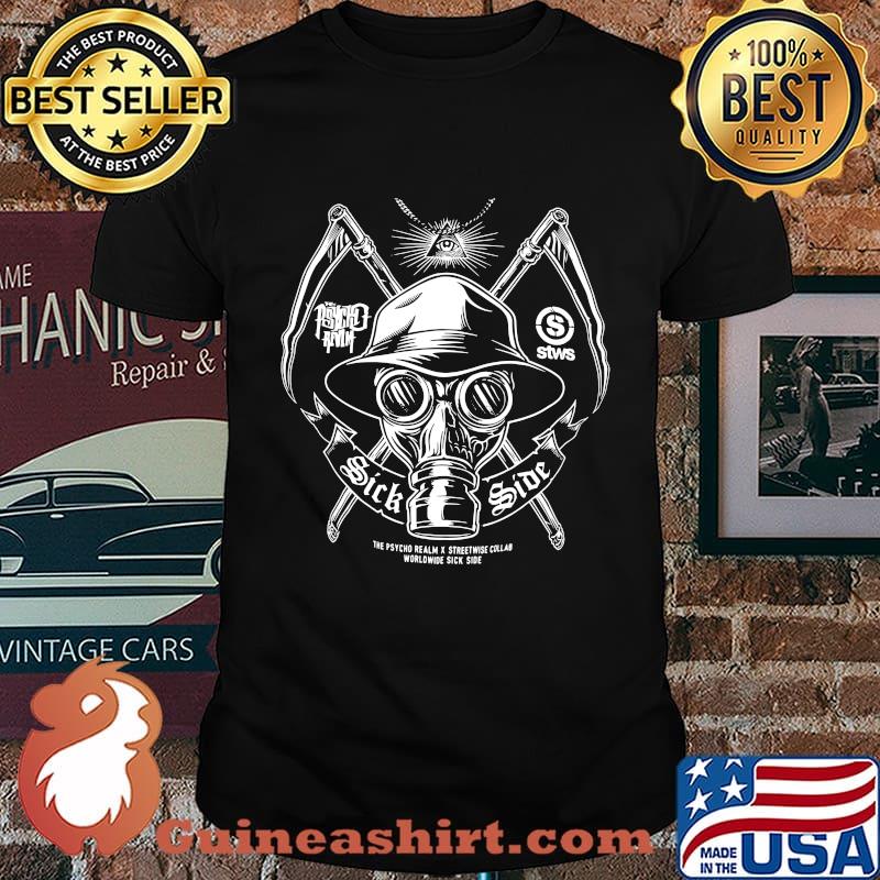Skull mask sick side the psycho realm streetwear collab worldwide sick side shirt
