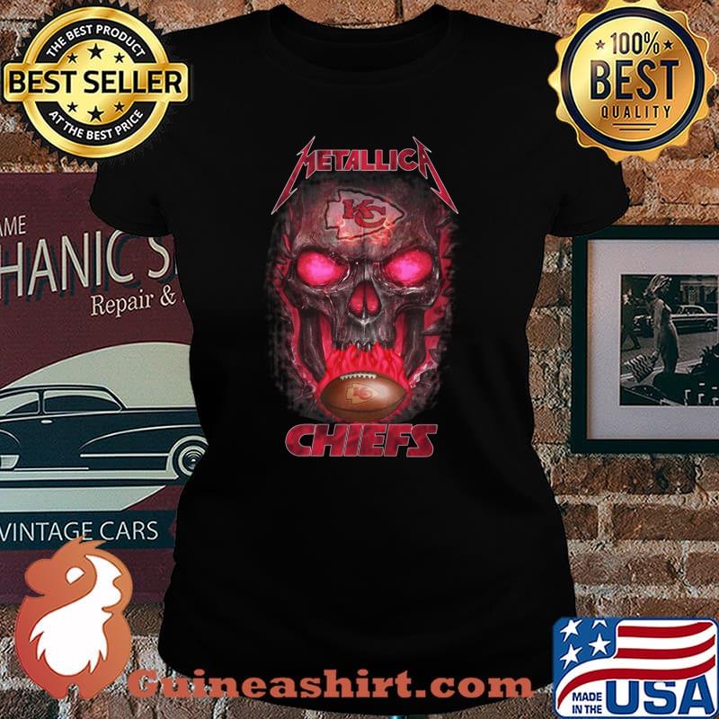 Skull metallica kansas city chiefs football s Laides tee