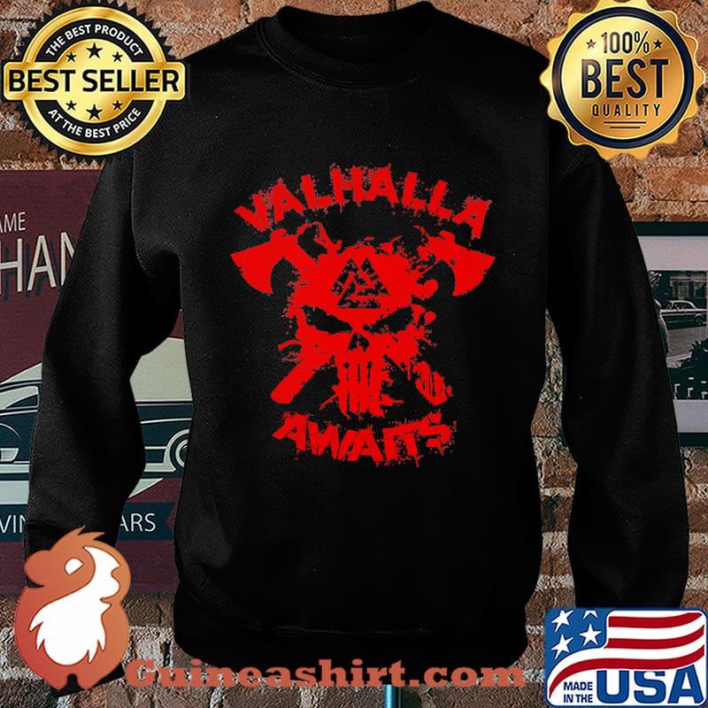 Skull vikings valhalla awaits s Sweater