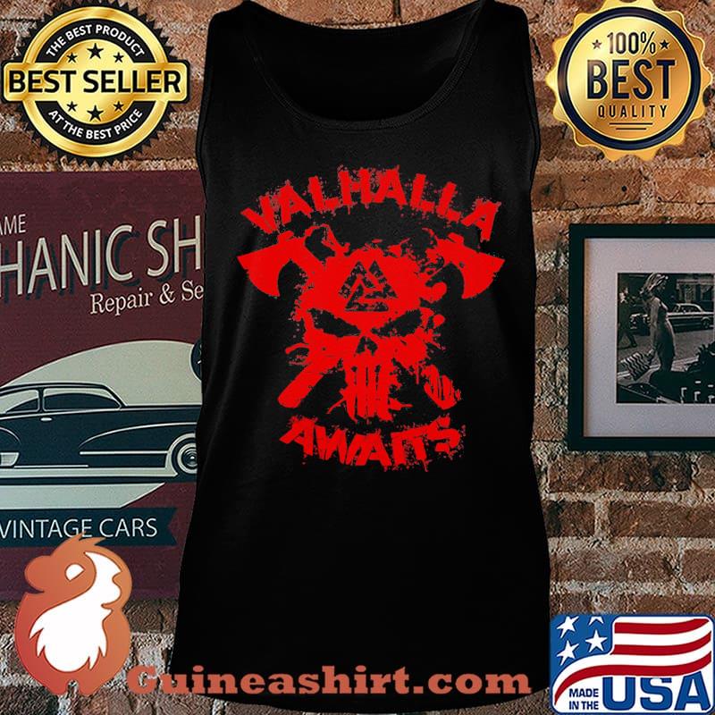 Skull vikings valhalla awaits s Tank top