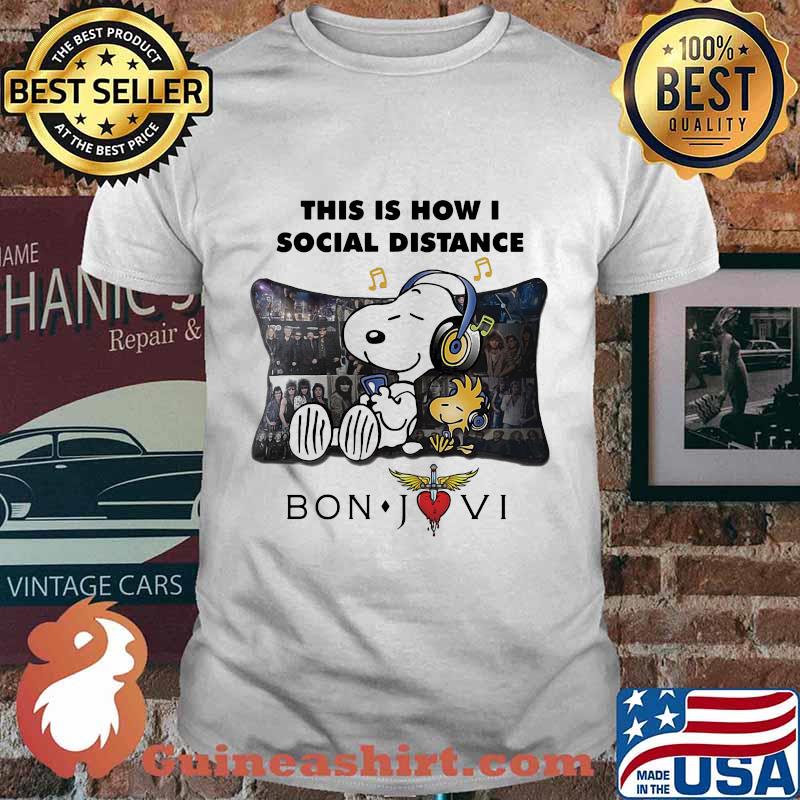 Snoopy and woodstock this is how i social distance bon jovi shirt