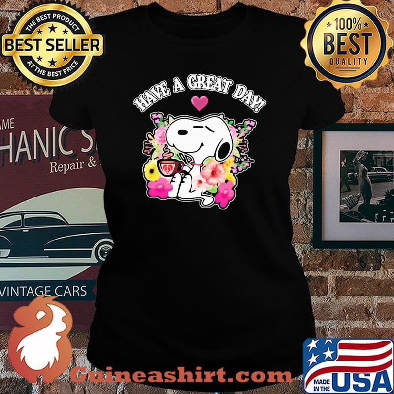 snoopy have a great day flowers hearts s Laides tee