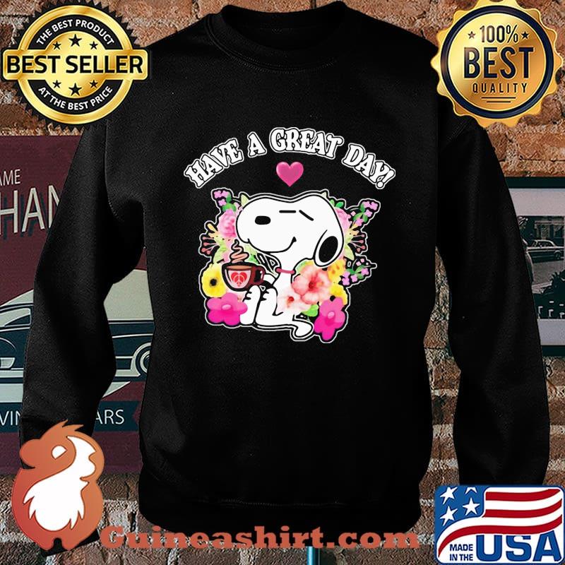 snoopy have a great day flowers hearts s Sweater