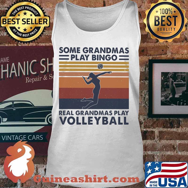 Some grandmas play bingo real grandmas play volleyball vintage retro s Tank top