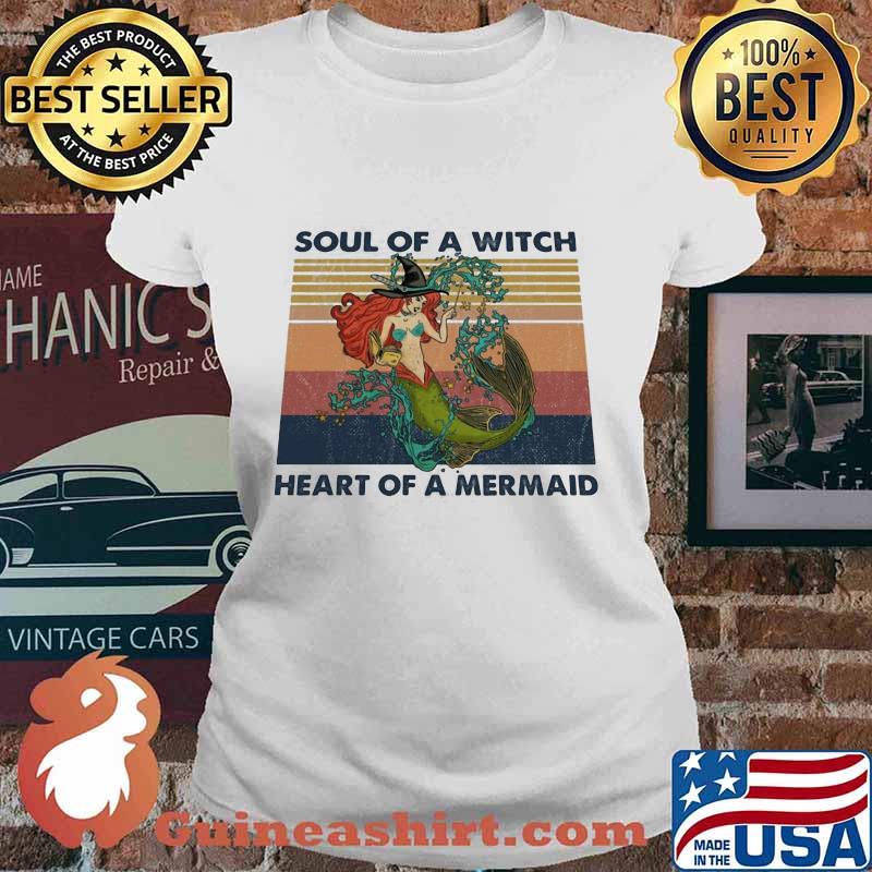 Soul of a witch heart of a mermaid vintage retro s Ladies tee