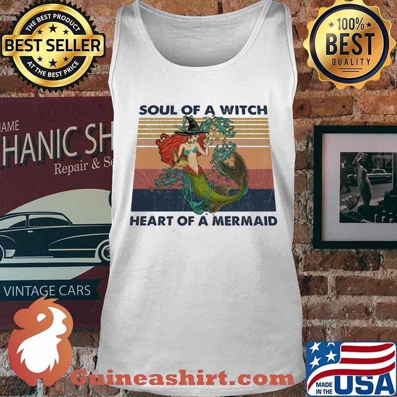 Soul of a witch heart of a mermaid vintage retro s Tank top