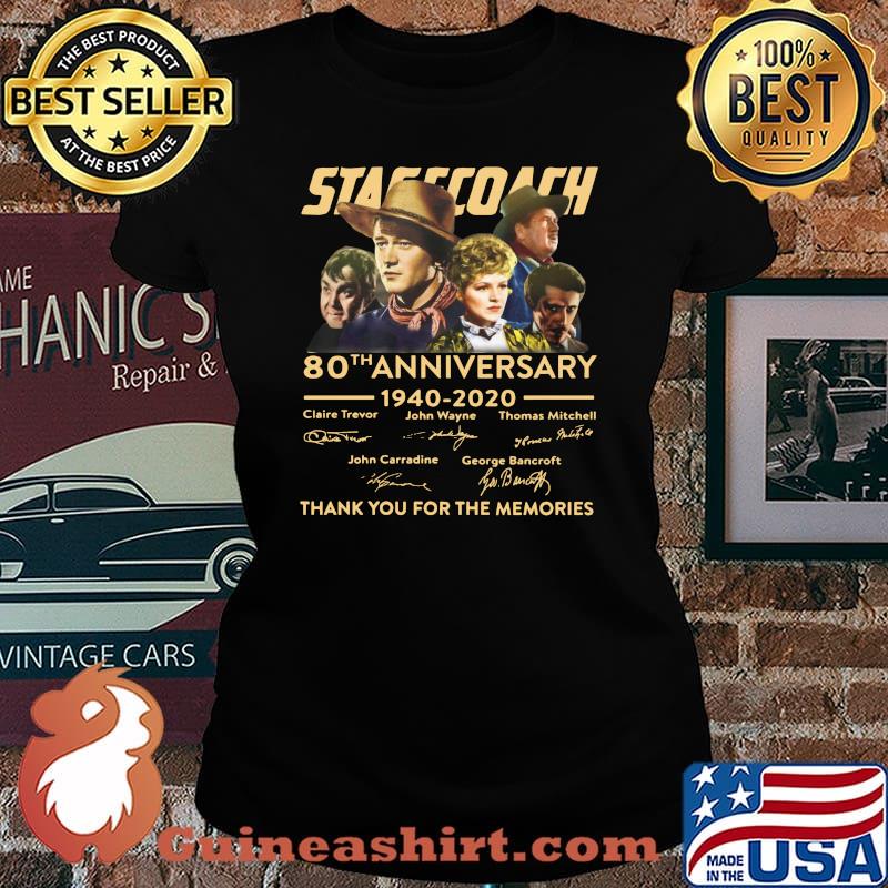 Stagecoach 80th anniversary 1940 2020 thank you for the memories signatures s Laides tee