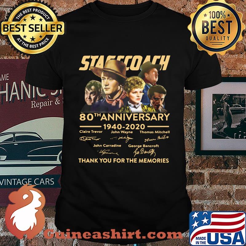 Stagecoach 80th anniversary 1940 2020 thank you for the memories signatures shirt