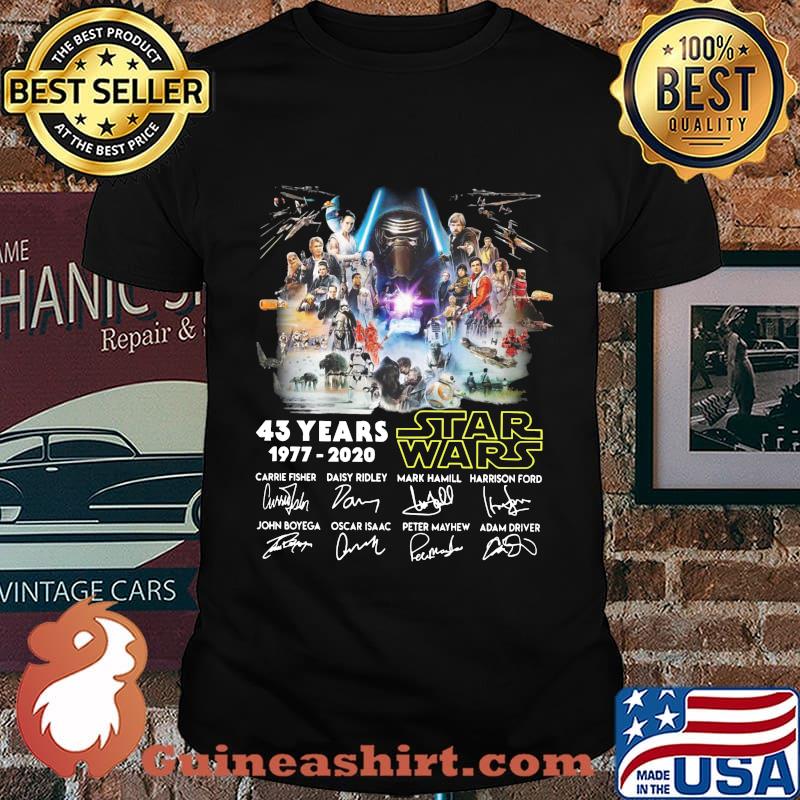 Star wars 43 years 1977 2020 signatures shirt