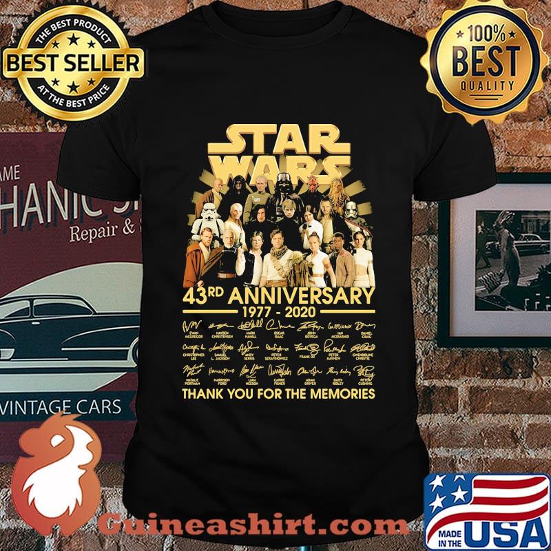Star wars 43rd anniversary 1977 2020 thank you for the memories signatures shirt