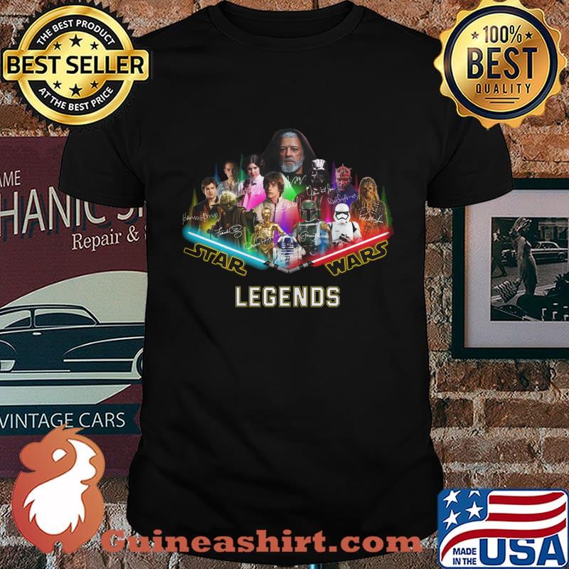 Star wars characters legends signatures shirt