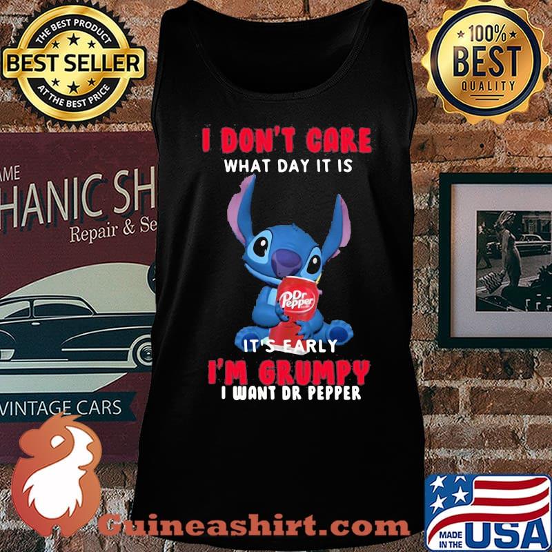 Stitch i don't care what day it is i'm grumpy i want dr pepper s Tank top