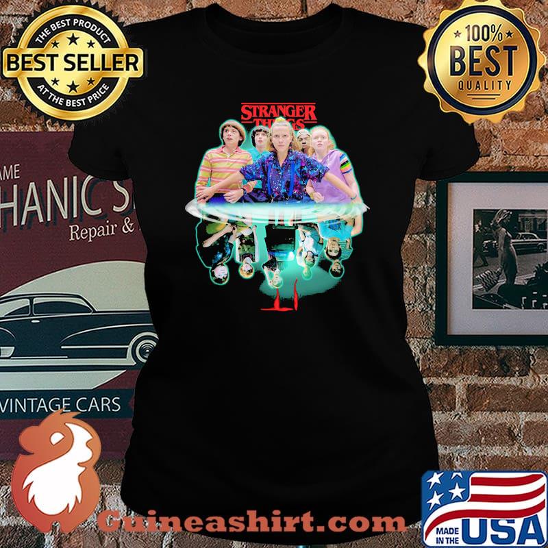 Stranger things movie characters water reflection s Laides tee