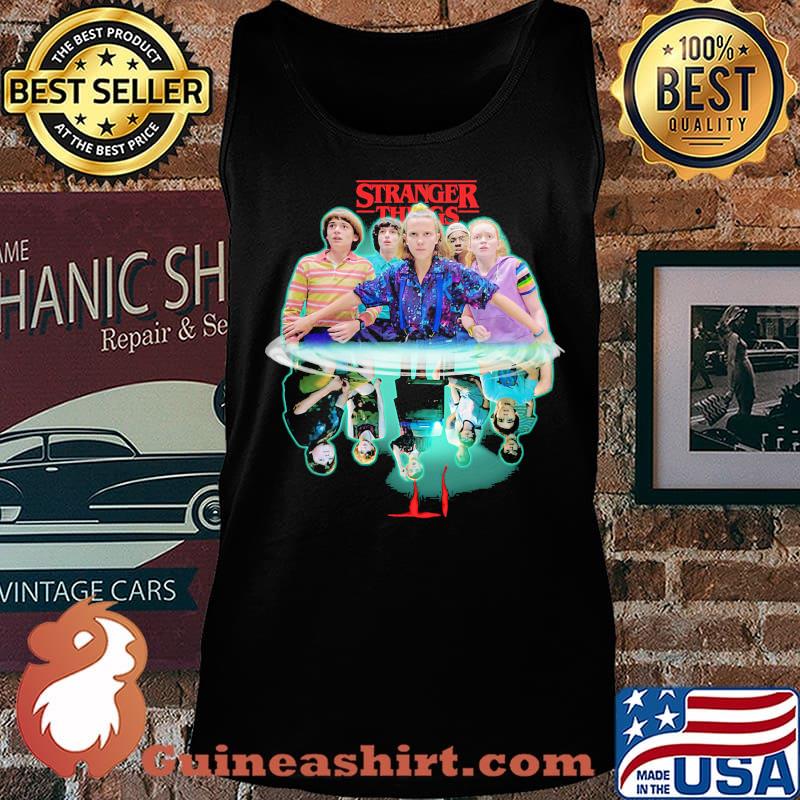 Stranger things movie characters water reflection s Tank top
