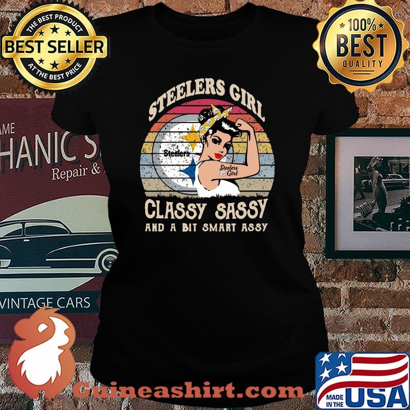 Strong steelers girl classy sassy and a bit smart assy vintage retro s Laides tee