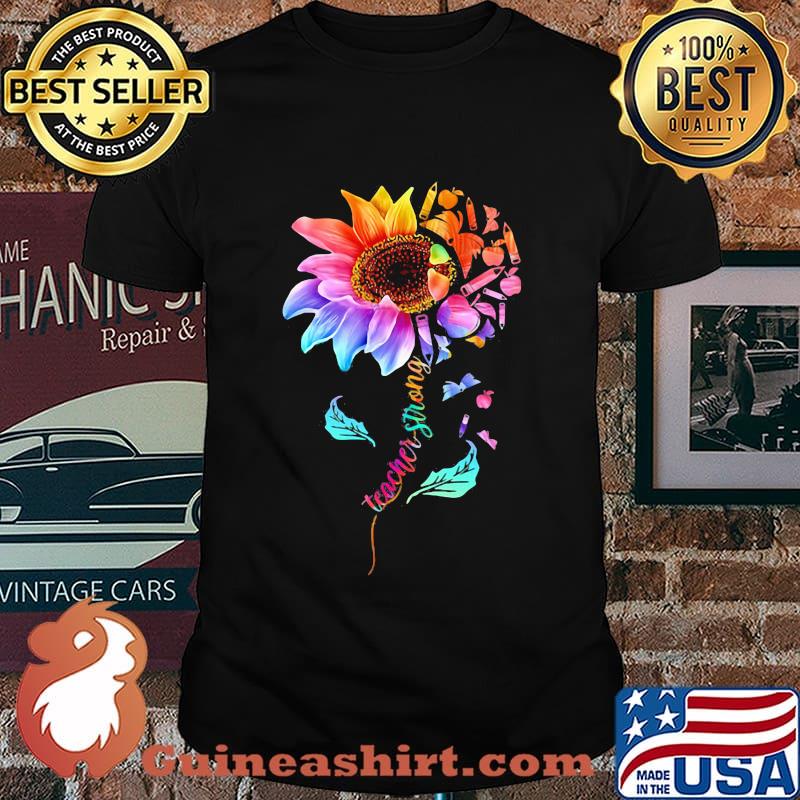 Sunflower teacher strong apple pencil shirt