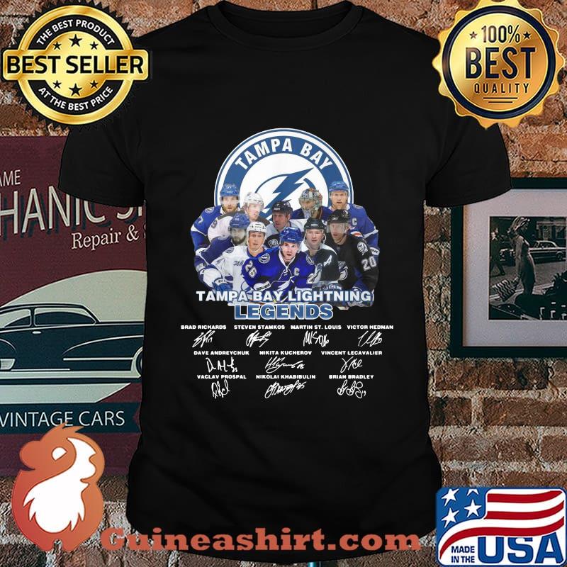 Tampa bay lightning legends hockey players signatures shirt