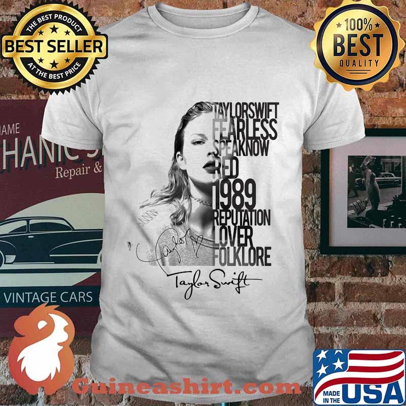 Taylor swift fearless speaknow red 1989 reputation lover folklore signature shirt