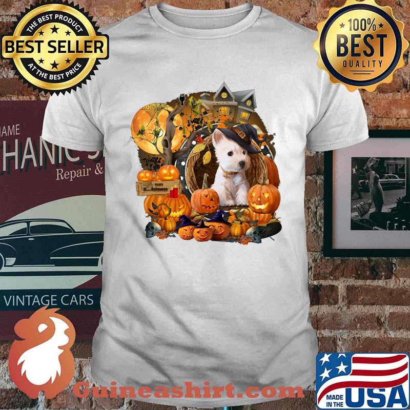 Terrier Puppy Witch Pumpkin Witch Halloween shirt