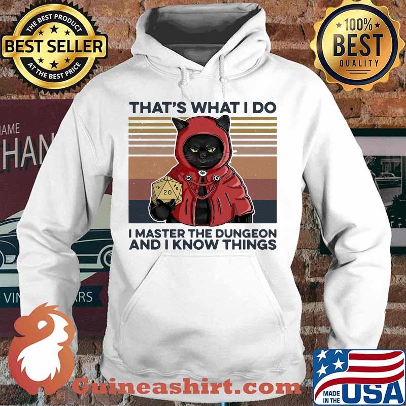 That's What I Do I Master The Dungeon And I Know Things Black Cat Vintage Retro Shirt Hoodie