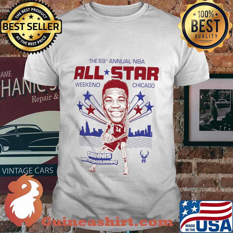 The 69th annual nba all star weekend chicago giannis antetokounmpo basketball shirt