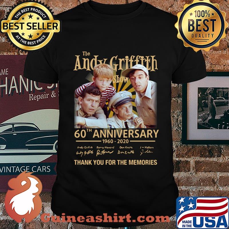 The andy griffith 60th anniversary 1960 2020 thank you for the memories signatures shirt