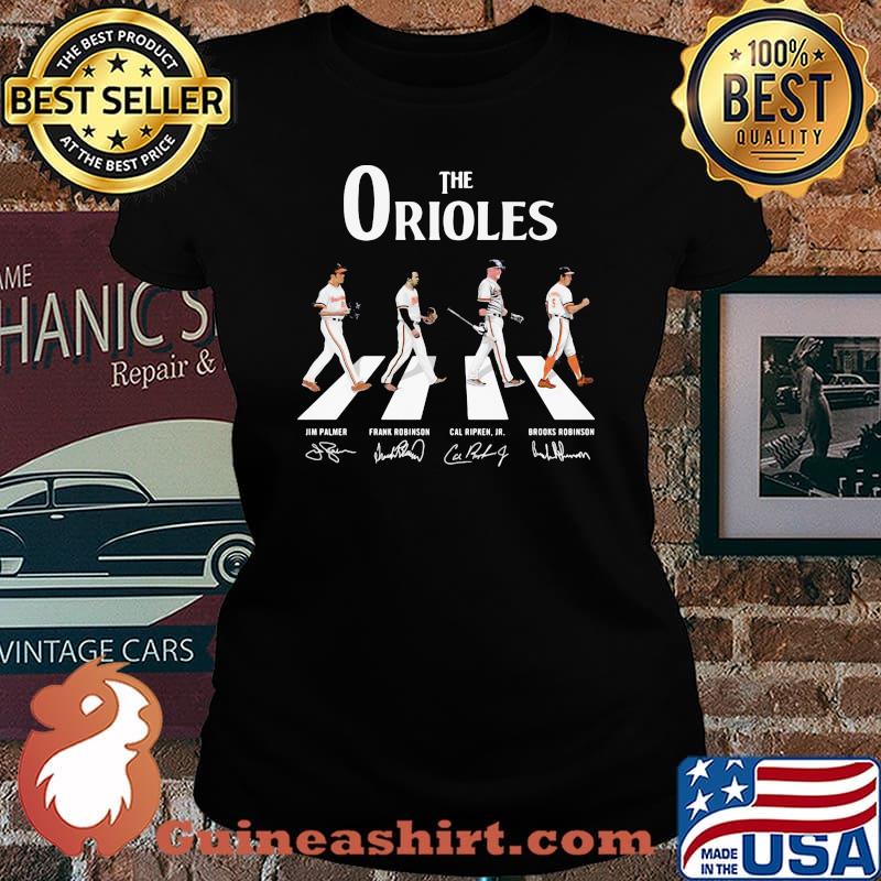 The baltimore orioles baseball crossing the line signatures s Laides tee