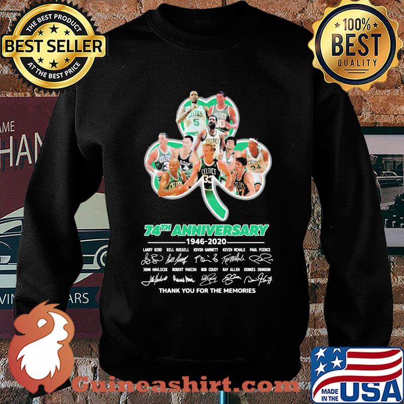 The boston celtics 74th anniversary 1946 2020 thank you for the memories signatures s Sweater