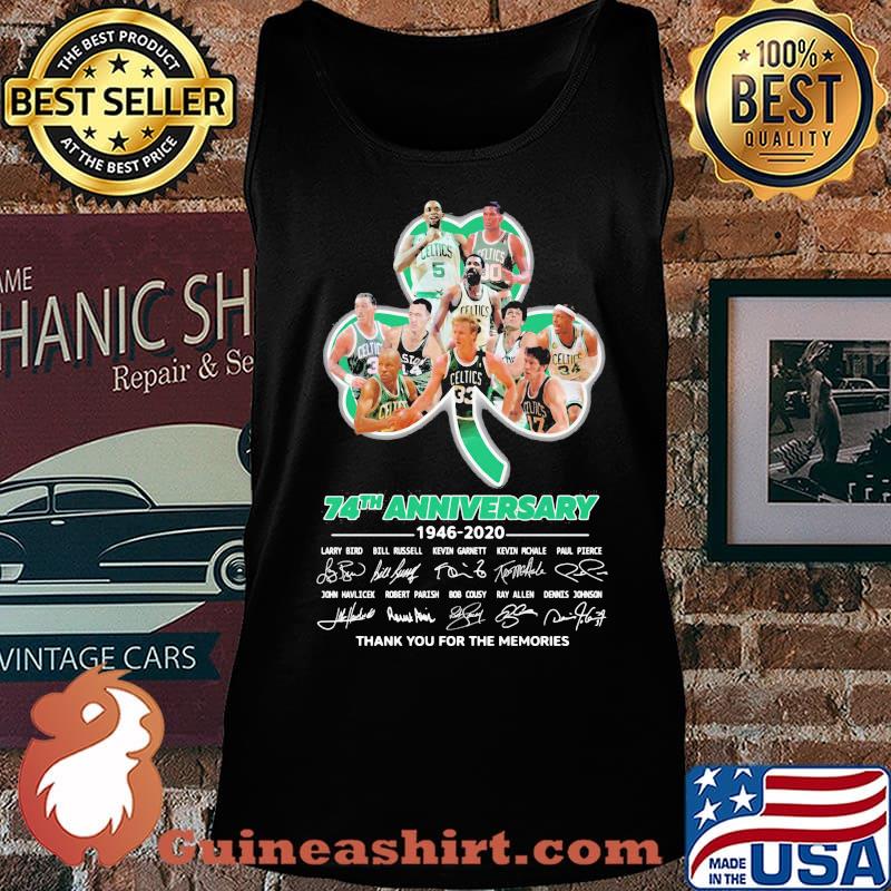 The boston celtics 74th anniversary 1946 2020 thank you for the memories signatures s Tank top