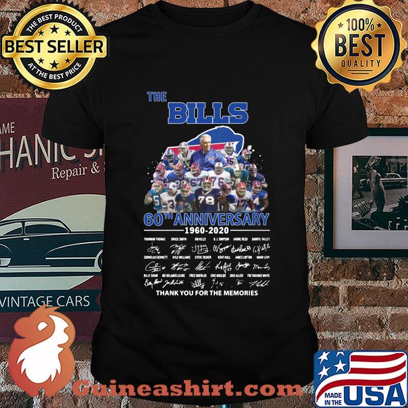 The buffalo bills 60th anniversary 1960 2020 thank you for the memories signatures shirt