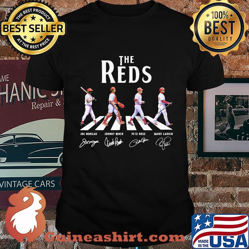 The cincinnati reds crossing the line signatures shirt