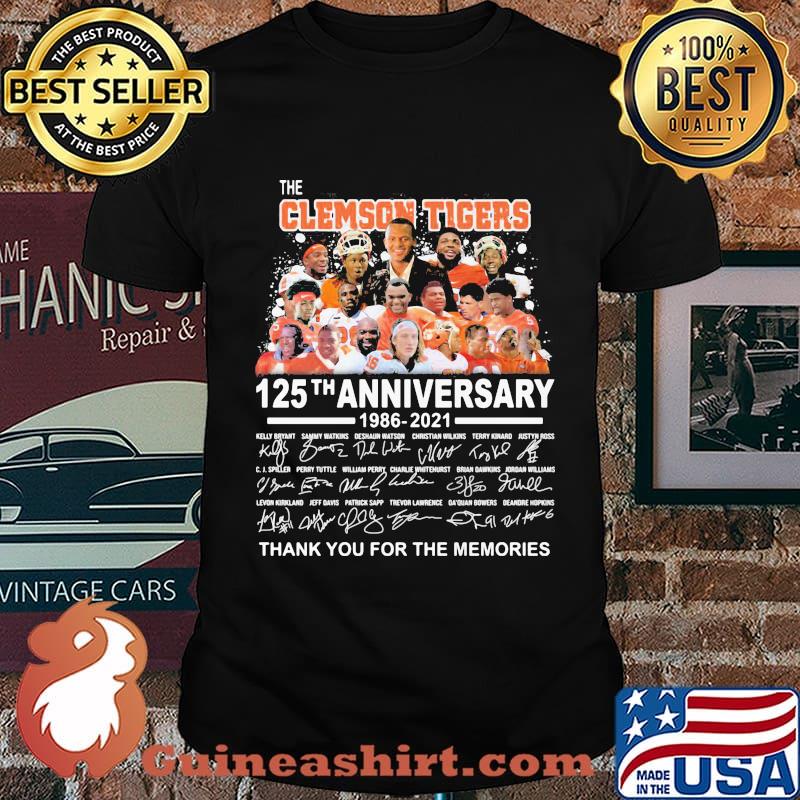 The clemson tigers 125th anniversary thank you for the memories signatures shirt