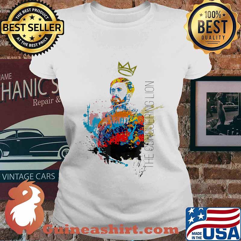 The conquering lion haile selassie portrait art s Ladies tee