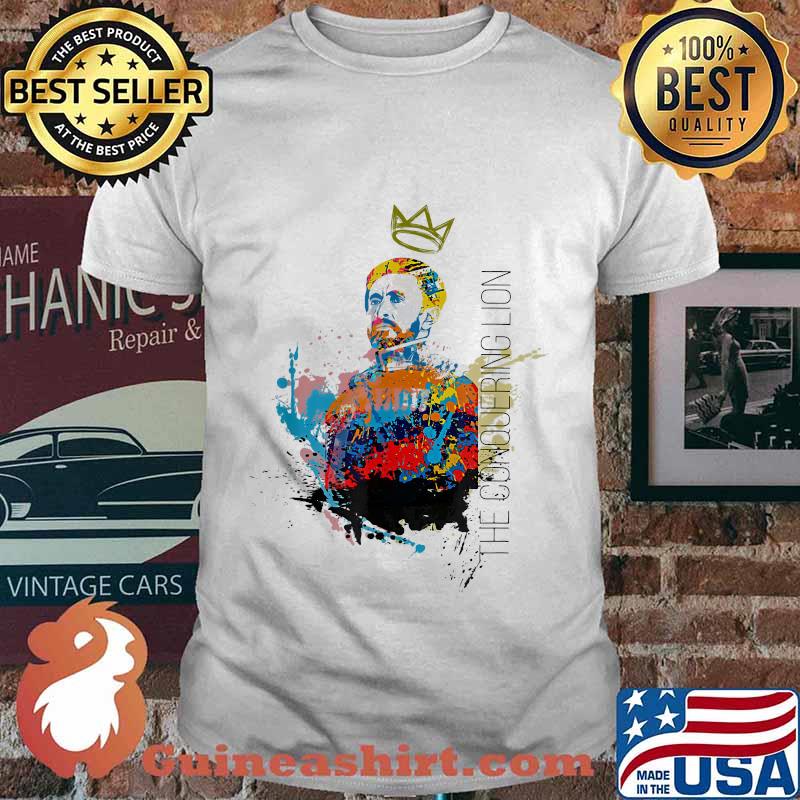 The conquering lion haile selassie portrait art shirt