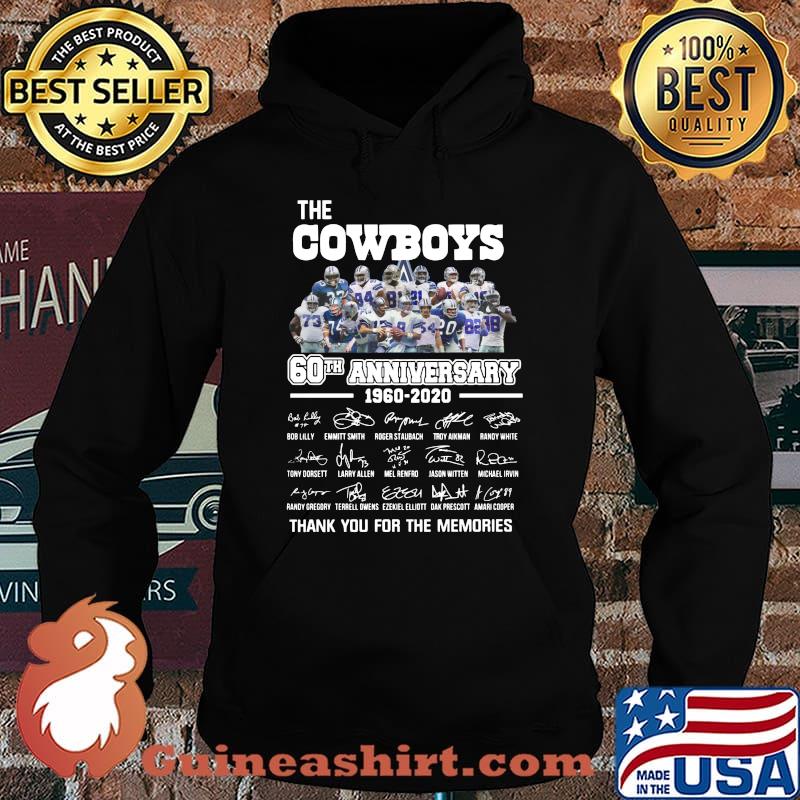 The dallas cowboys 60th anniversary 1960 2020 thank you for the memories signatures s Hoodie