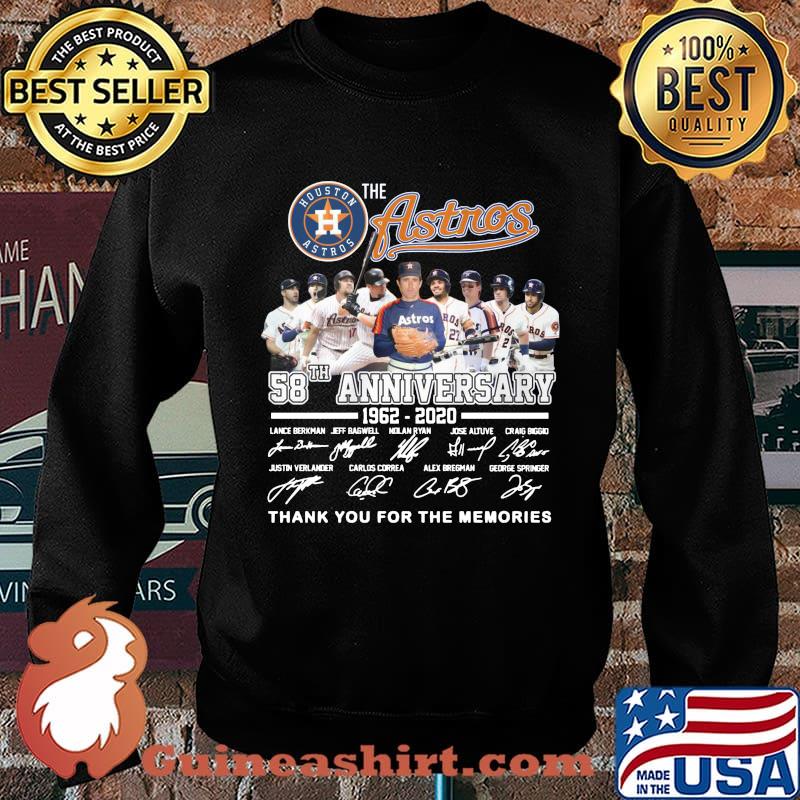 The houston astros 58th anniversary 1962 2020 thank you for the memories signatures s Sweater