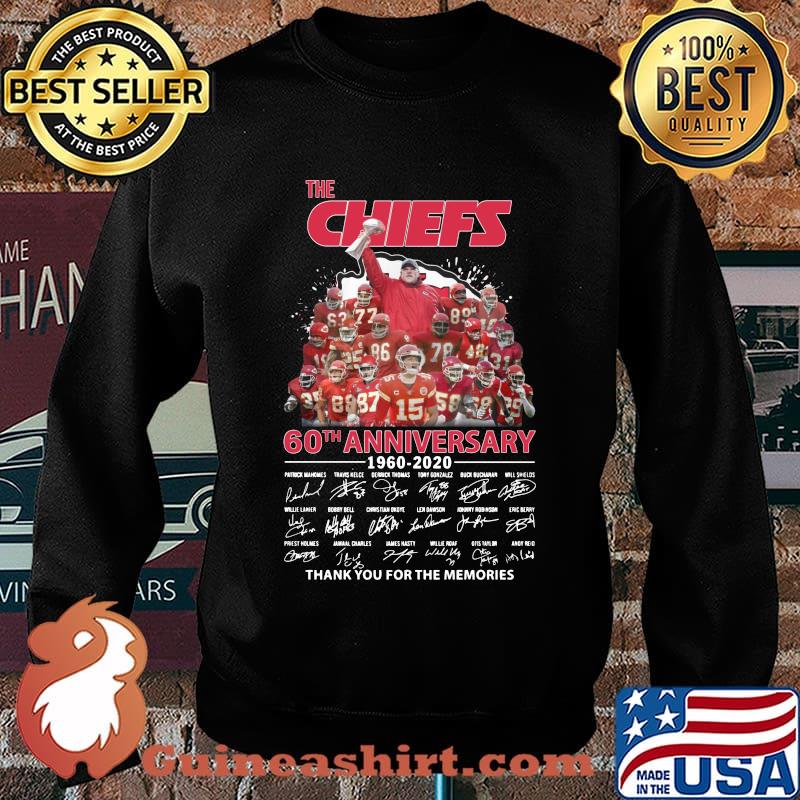 The kansas city chiefs 60th anniversary 1960 2020 thank you for the memories signatures s Sweater