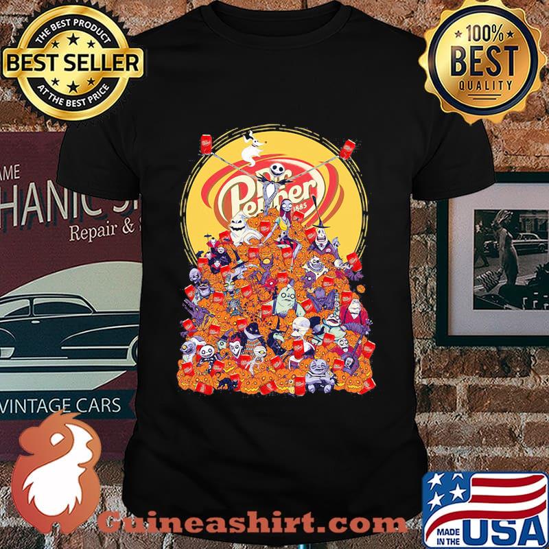 The nightmare cartoon characters dr pepper logo pumpkins shirt
