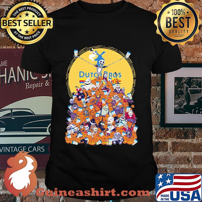 The nightmare cartoon characters dutch bros logo pumpkins shirt
