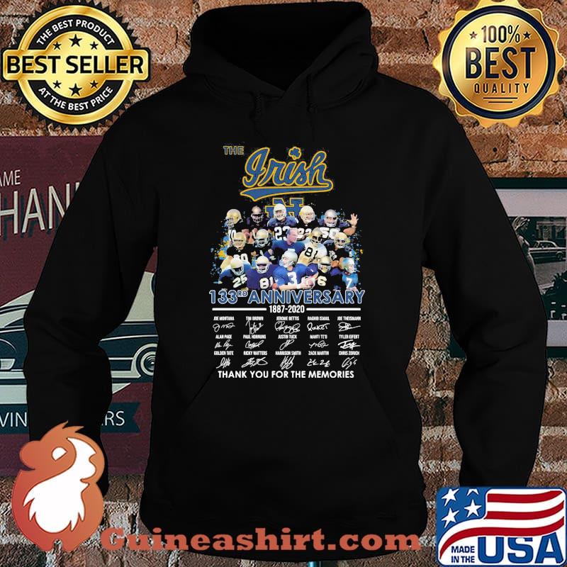 The notre dame irish 133rd anniversary 1887 2020 thank you for the memories signatures s Hoodie