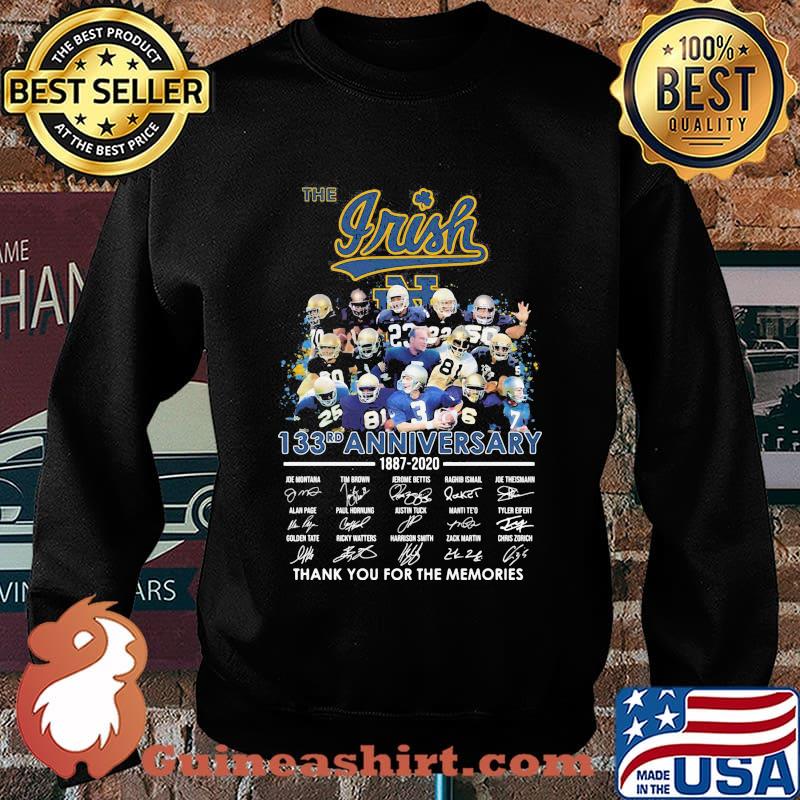 The notre dame irish 133rd anniversary 1887 2020 thank you for the memories signatures s Sweater